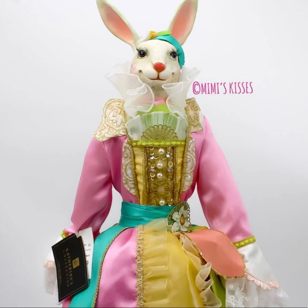 Katherine's Collection Mrs. Pink Aqua Easter Bunny